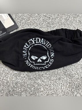 Harley-Davidson Black Face Band with Silver Skull Logo Biker, Riding, Headgear